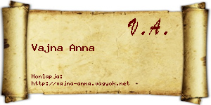 Vajna Anna névjegykártya
