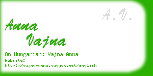 anna vajna business card